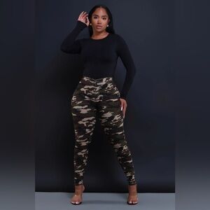 Swank-a-Posh High Waist Stretchy Jeans in Dark Camo